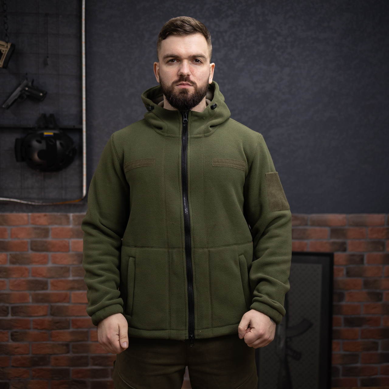 Куртка флісова чоловіча Grifon Осло двохсторонній фліс хакі (M-ХXL), фото 1