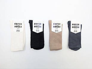 Жіночі високі шкарпетки Super Socks, однотонні спортивні тенісна резинка, розмір 36-40, 12 пар/уп. асорті
