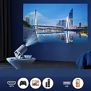 Мультимедійний проектор на Android 11 з Bluetooth та Wi-Fi 3326 Білий, фото 5