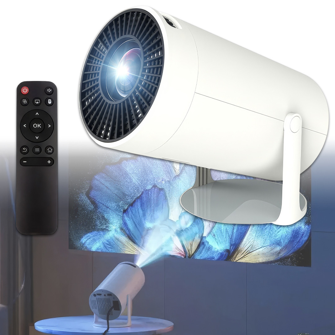 Мультимедійний проектор на Android 11 з Bluetooth та Wi-Fi 3326 Білий, фото 1