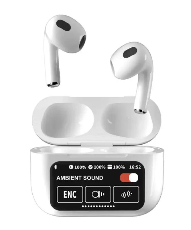 Безпровідні навушники TWS (Bluetooth) Air A10 Pro ANC Digital Display White (Білі)
