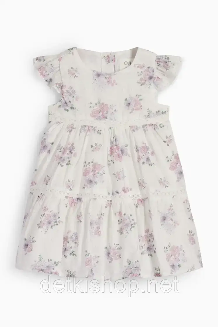 Дитяча сукня з легкого шифону з квітковим малюнком 92-98 см (2-3Y), фото 1
