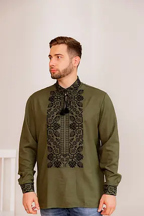 Модна чоловіча вишиванка, Красива вишиванка чоловіча батал, Чоловіча українська національна одяг, фото 1