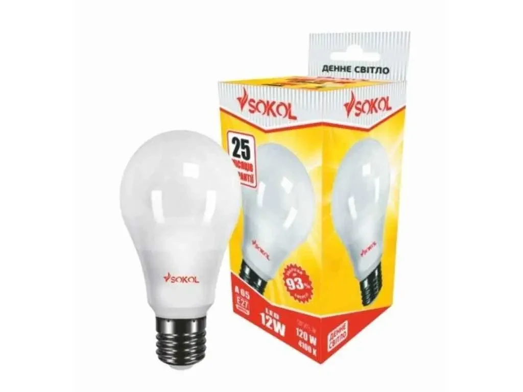Лампа LED10W E27 Sokol 4100K 1000LM, фото 1