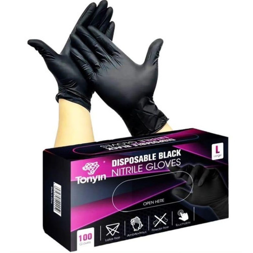 Рукавиці _7,50 нітріл чорні, фото 1