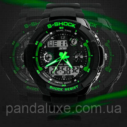 Годинник наручний чоловічий спортивний водостійкий Skmei S-Shock Green 0931, фото 4