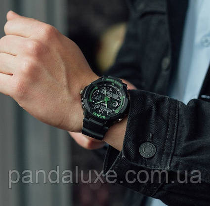 Годинник наручний чоловічий спортивний водостійкий Skmei S-Shock Green 0931, фото 5