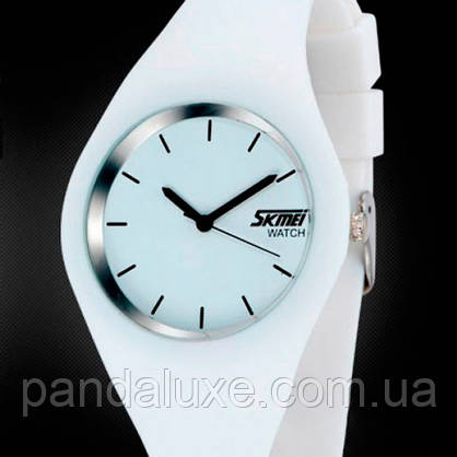 Годинник білий з кварцовим механізмом Skmei Rubber White 9068C, фото 3