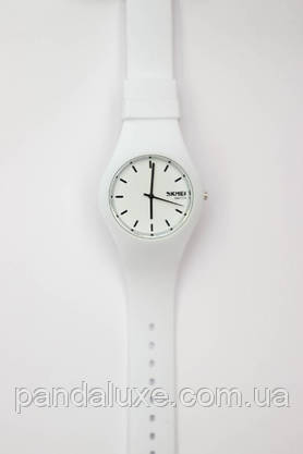 Годинник білий з кварцовим механізмом Skmei Rubber White 9068C, фото 6