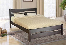 Двоспальне ліжко Хвиля з натурального масиву сосни з ламелями