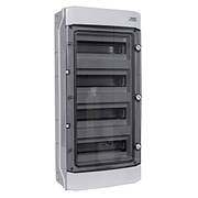 Модульний щиток 4*12 модулів 4 ряда IP65 PHS 48T настінного монтажу прозора дверцята