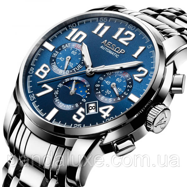 Годинник чоловічий механічний з автопідзаводом Aesop Original, фото 1