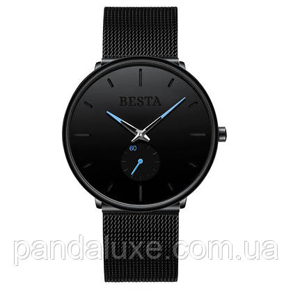 Годинник чорний стильний з кварцовим механізмом Civo Tower Black, фото 2