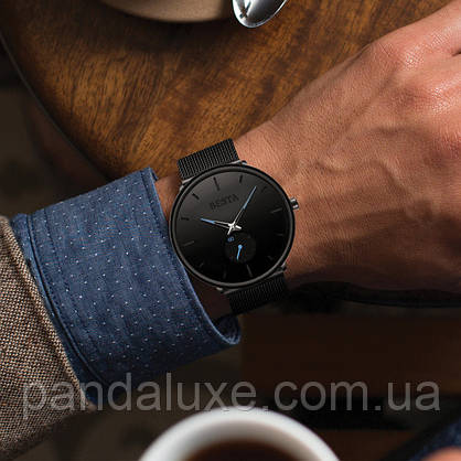 Годинник чорний стильний з кварцовим механізмом Civo Tower Black, фото 4