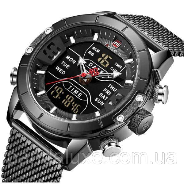 Годинник чоловічий тактичний Naviforce Tesla Black NF9153, фото 1