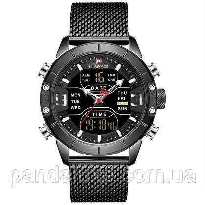 Годинник чоловічий тактичний Naviforce Tesla Black NF9153, фото 3