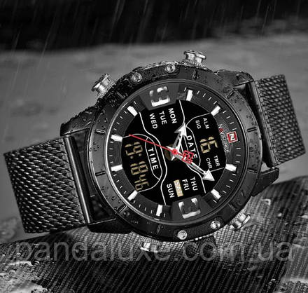 Годинник чоловічий тактичний Naviforce Tesla Black NF9153, фото 5