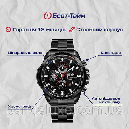 Годинник чоловічий з хронографом та автопідзаводом Forsining Finance, фото 6