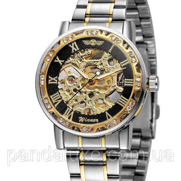 Годинник чоловічий механічний скелетон Winner Naturale