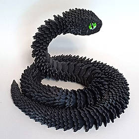 Іграшка Змія 3D шарнірна, 60 см, пластик/Гнучка іграшка змія/ Рухлива іграшка-антистрес 3д
