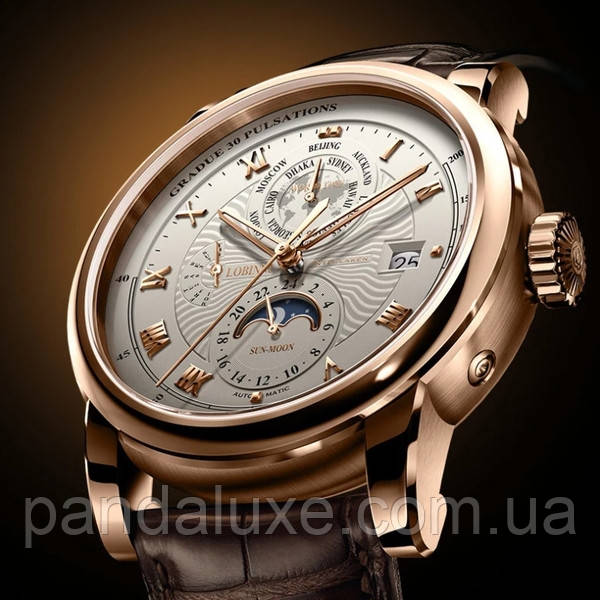 Годинник чоловічий стильний з автопідзаводом Lobinni Business, фото 1