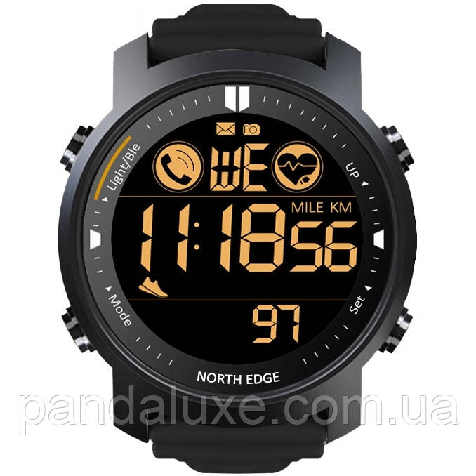 Годинник чоловічий тактичний та спортивний North Edge Laker Black 5BAR, фото 1