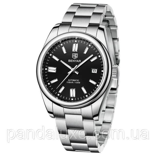 Годинник чоловічий механічний з автопідзаводом Benyar Automatic 10 BAR, фото 1