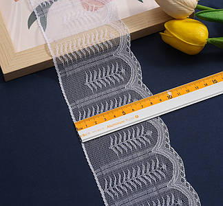 Гіпюрове мереживо / 8,5 см / Упаковка - 10 метрів / Білий