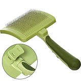 Пуходерка слікер Safari Self-Cleaning Brush САФАРІ з самоочищенням для собак та котів, фото 3