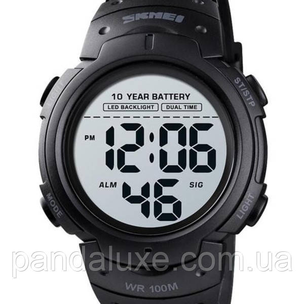 Годинник чоловічий спортивний водостійкий Skmei Neon 10 Bar Black, фото 1