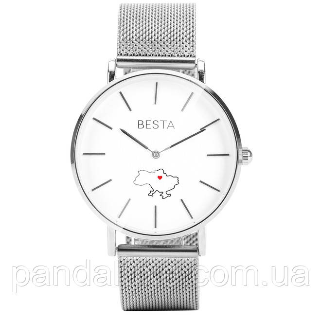 Годинник жіночий стильний Besta Love UA Silver, фото 1