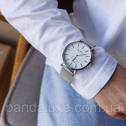 Годинник жіночий стильний Besta Love UA Silver, фото 4