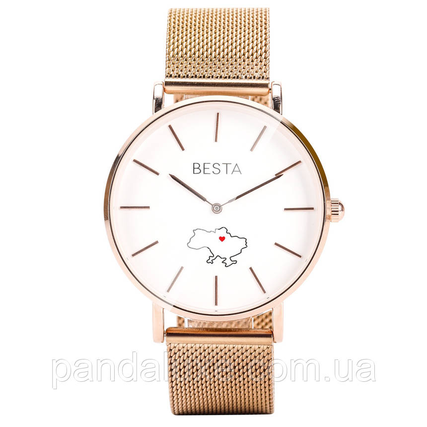 Годинник жіночий стильний Besta Love UA Rosegold, фото 1