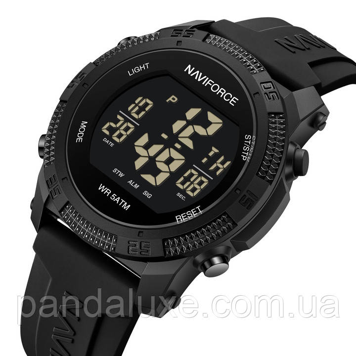 Годинник чоловічий тактичний чорний Naviforce Europe Black, фото 1