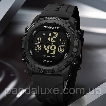 Годинник чоловічий тактичний чорний Naviforce Europe Black, фото 5