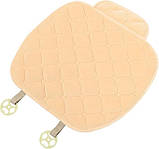 Комплект чохлів в авто на переднє і заднє сидіння універсальні, велюрові чохли-накидки 3 шт, колір бежевий, фото 2