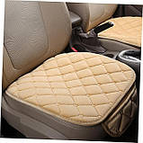 Комплект чохлів в авто на переднє і заднє сидіння універсальні, велюрові чохли-накидки 3 шт, колір бежевий, фото 4