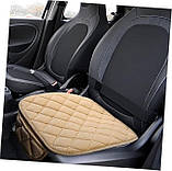 Комплект чохлів в авто на переднє і заднє сидіння універсальні, велюрові чохли-накидки 3 шт, колір бежевий, фото 3