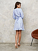Стильне молодіжне жіноче плаття-міні з довгим рукавом на манжеті, блакитне, фото 8