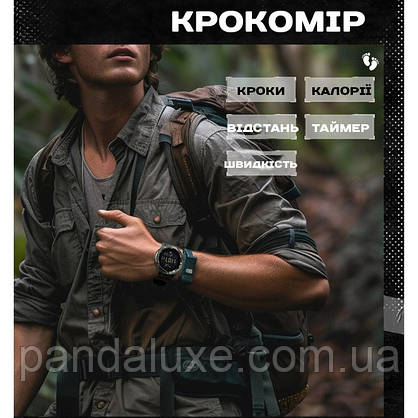 Годинник чоловічий тактичний чорний North Edge Nexus з компасом, фото 6