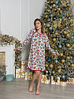 Домашнє жіноче плаття сорочка COSY з начосом Різдво