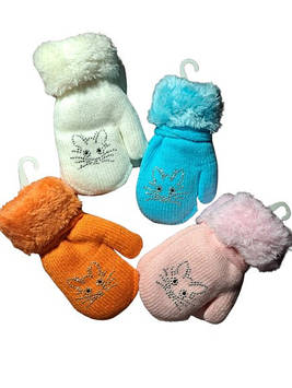 Рукавиці для дівчаток на 2-5 років.