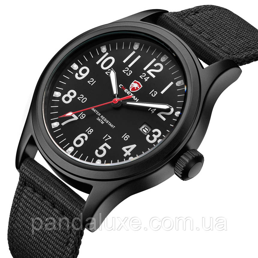 Годинник чоловічий стильний чорний Cheetah Command Black, фото 1