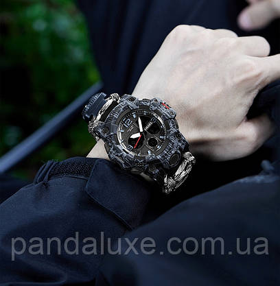 Годинник чоловічий тактичний армійський Smael Grey Compass, фото 4