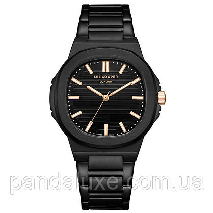 Годинник чоловічий водостійкий чорний Lee Cooper Brand Black, фото 3