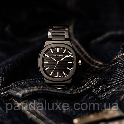 Годинник чоловічий водостійкий чорний Lee Cooper Brand Black, фото 4