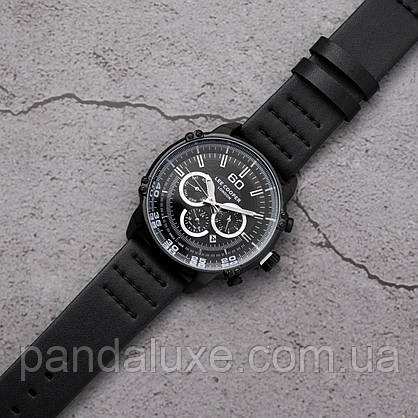 Годинник чоловічий водостійкий чорний Lee Cooper Wolf, фото 3