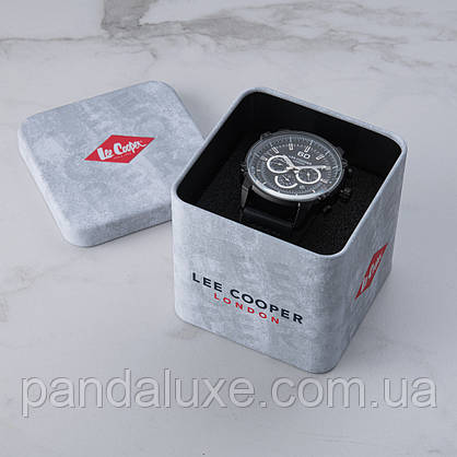 Годинник чоловічий водостійкий чорний Lee Cooper Wolf, фото 5