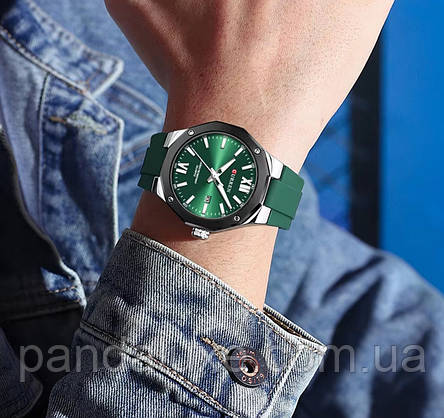 Годинник чоловічий стильний Curren Original Green, фото 5