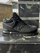 Чоловічі зимові кросівки New Balance 574 High Black Winter Fur чорні кросівки високі Нью Баланс нубук, фото 5